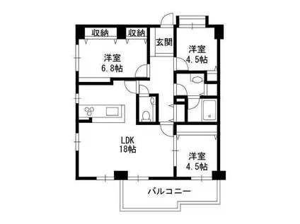 LANAI J GRANDE(3LDK/4階)の間取り写真