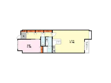 伽羅ガーデンスクエア(1LDK/10階)の間取り写真