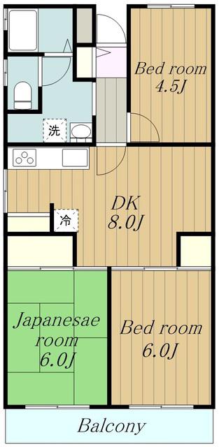 ブランハイツ長津田(3LDK/5階)の間取り写真