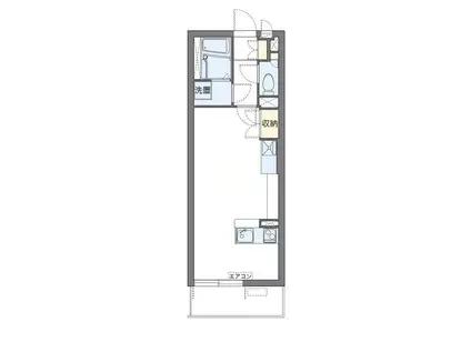 ミランダルピナス弐番館(ワンルーム/1階)の間取り写真