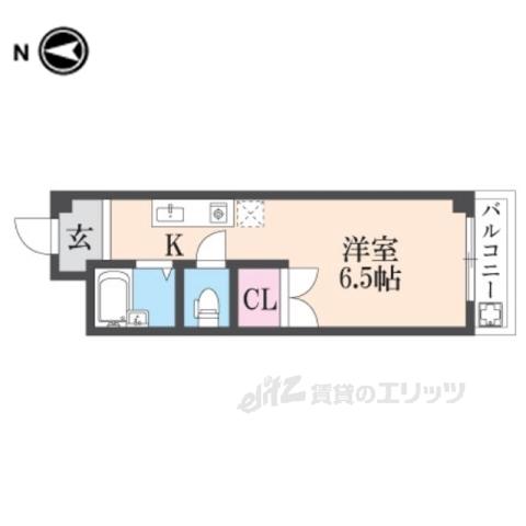 ファミール西大寺(ワンルーム/4階)の間取り写真