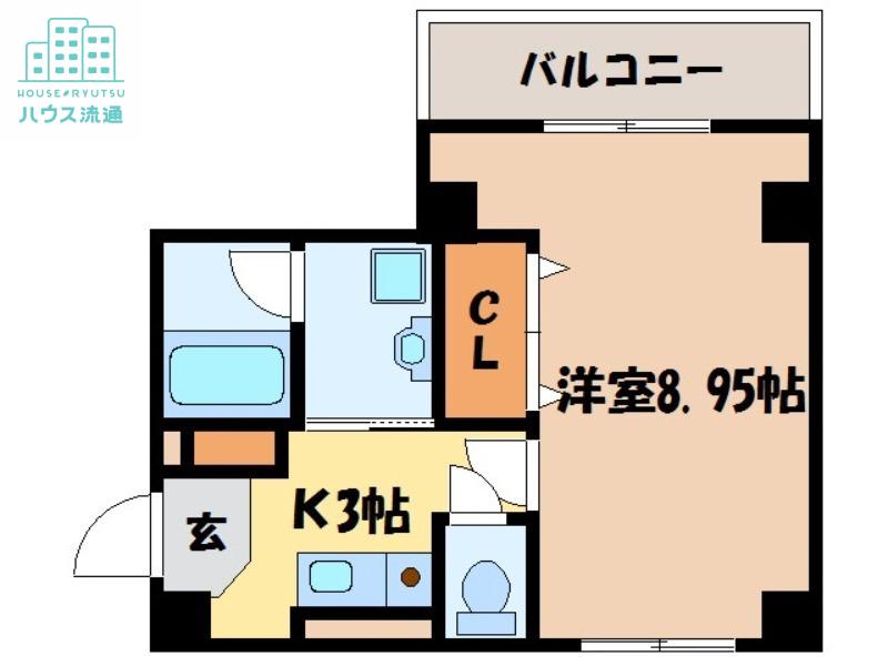 グリーンコート樺島(1K/4階)の間取り写真