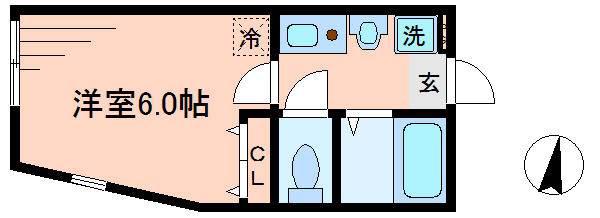 リーヴァレジデンス(1K/1階)の間取り写真