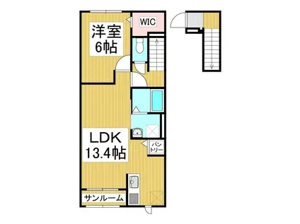 サヅテール 青木島(1LDK/2階)の間取り写真