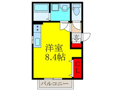 パークス石橋阪大前(ワンルーム/3階)の間取り写真