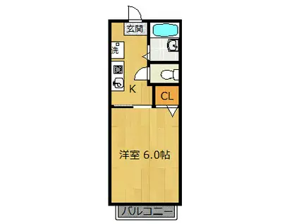 モンピエス船橋(1K/1階)の間取り写真