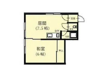 恵マンション(1DK/3階)の間取り写真