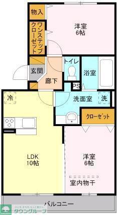 レスポワール A(2LDK/1階)の間取り写真
