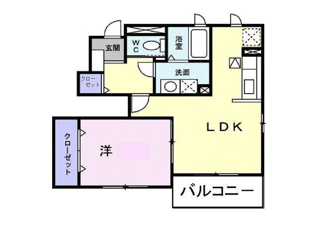 ドゥメゾンC(1LDK/1階)の間取り写真