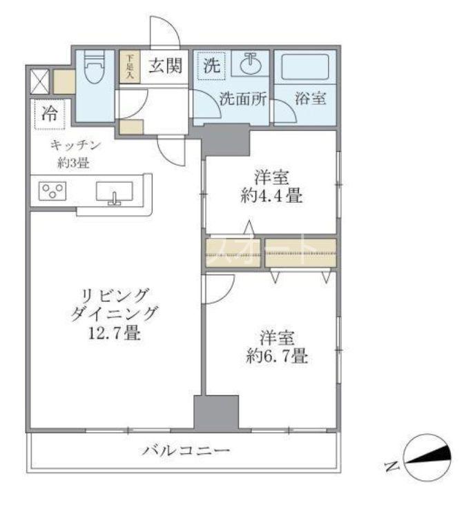 KDXレジデンス秋葉原(2LDK/8階)の間取り写真