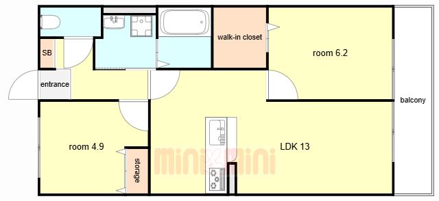 MAISON DE MICAO(2LDK/2階)の間取り写真