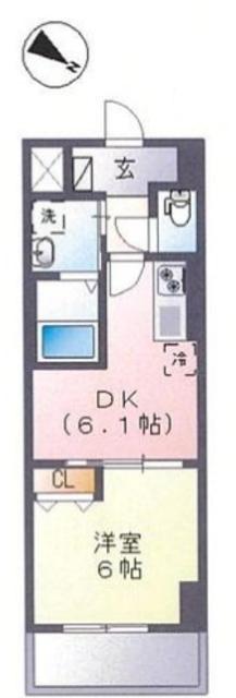 フローラ小石川(1DK/4階)の間取り写真