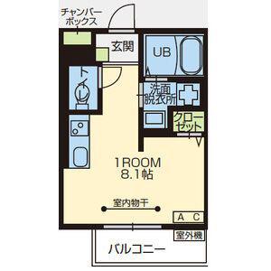 DEMEURE内丸(ワンルーム/3階)の間取り写真