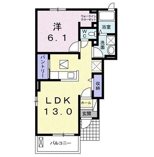 ファインリヴァー(1LDK/1階)の間取り写真