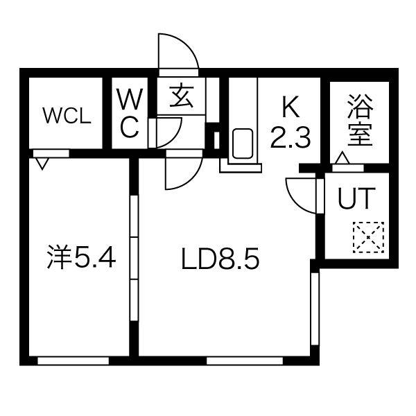 ALPHA中島公園(1LDK/3階)の間取り写真