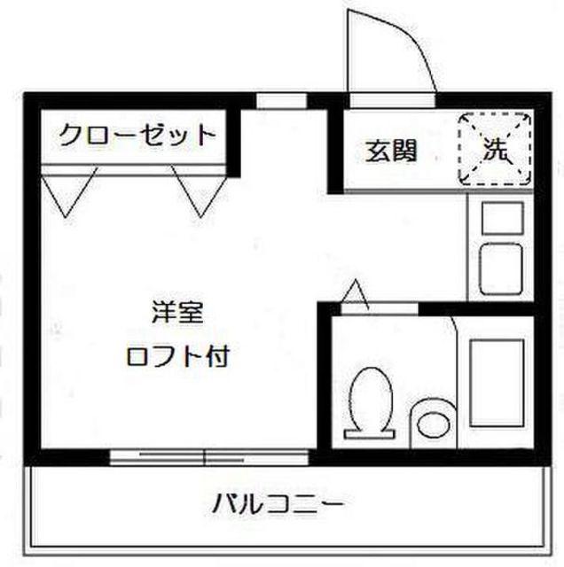 パールグレーK5(ワンルーム/2階)の間取り写真