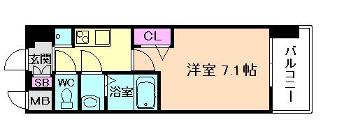 プレサンス OSAKA 姫里エンファシス(1K/3階)の間取り写真