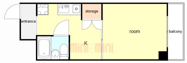 ビューライフ六甲(1K/5階)の間取り写真