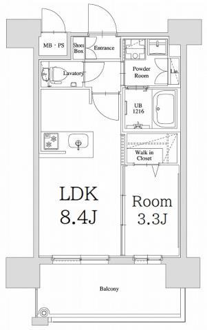 エンクレスト天神GLEE(1LDK/2階)の間取り写真