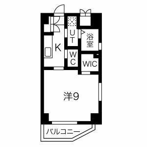 ADUSAY(1K/8階)の間取り写真