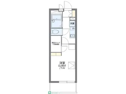 レオパレスプレミール中浦和I(1K/1階)の間取り写真