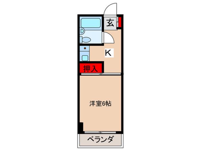 EMERALD MANSION(1K/2階)の間取り写真