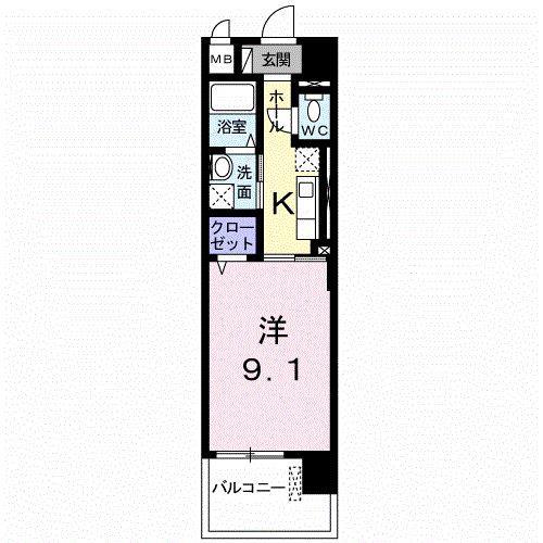 モア ドリーム(1K/1階)の間取り写真