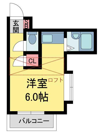 大谷ハイム(ワンルーム/2階)の間取り写真