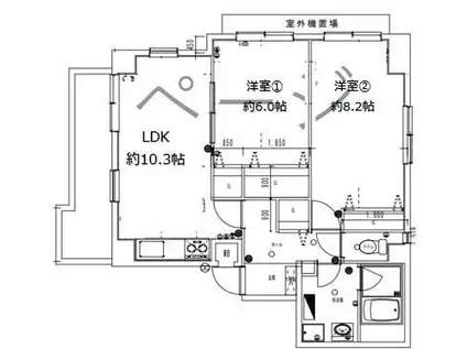 グランコールス東北沢(2LDK/3階)の間取り写真
