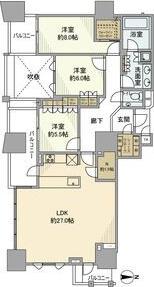 プラウドタワー名駅(3LDK/23階)の間取り写真