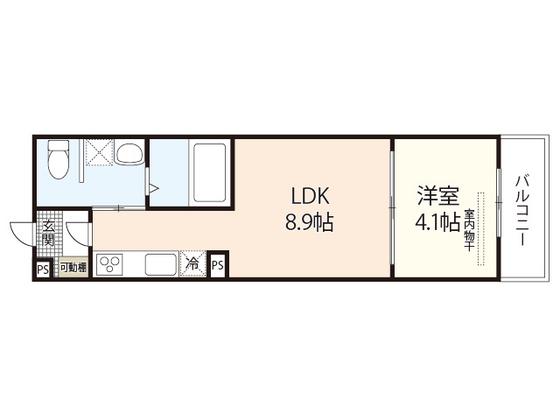PLANO祇園(1LDK/2階)の間取り写真