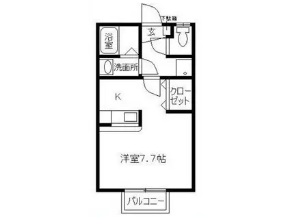 リバーハイツ別府(1K/2階)の間取り写真