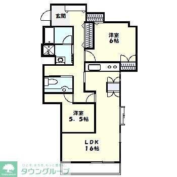 ソレイユ廣川(2LDK/3階)の間取り写真