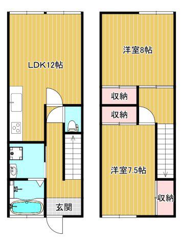 日本海ハイツ(2LDK/1階)の間取り写真