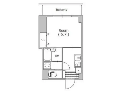 ＪＲ大阪環状線 芦原橋駅 徒歩7分 9階建 築18年(1K/4階)の間取り写真