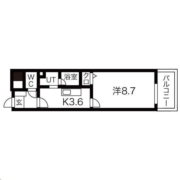 SANKYO国分町ビル(1K/9階)の間取り写真