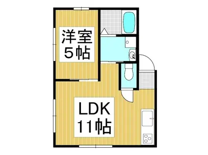 エクシブ山っ湖C棟(1LDK/2階)の間取り写真
