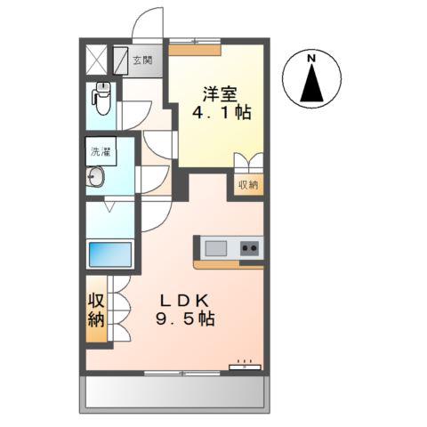 ベルフィーユMIYA(1LDK/1階)の間取り写真