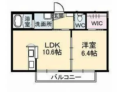 レジェルテC棟(1LDK/1階)の間取り写真
