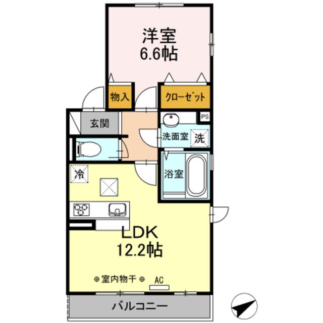 GRAND ARBRE(1LDK/1階)の間取り写真