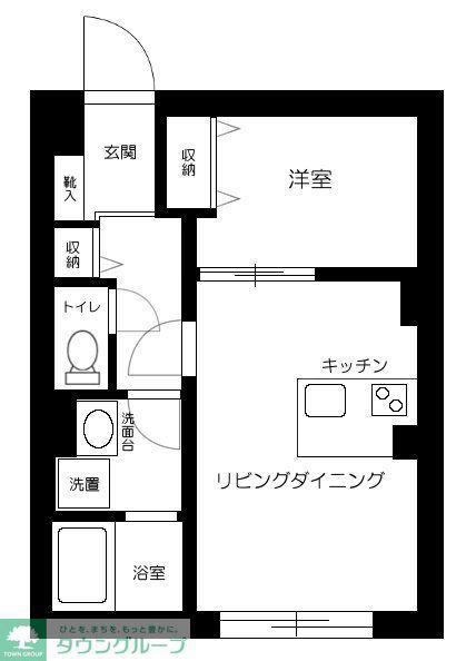 ES-GRANDE東中野(1LDK/1階)の間取り写真