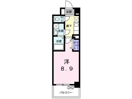 ブライト 西原駅前(1K/2階)の間取り写真