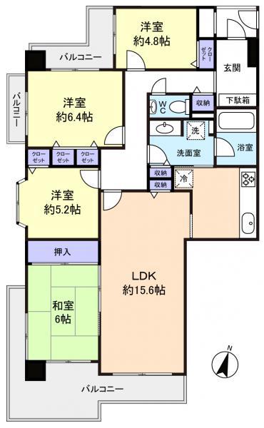 セントラルコート習志野台(4LDK/7階)の間取り写真