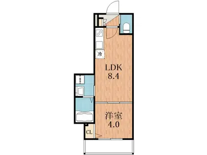 F ASECIA IASO(1LDK/2階)の間取り写真