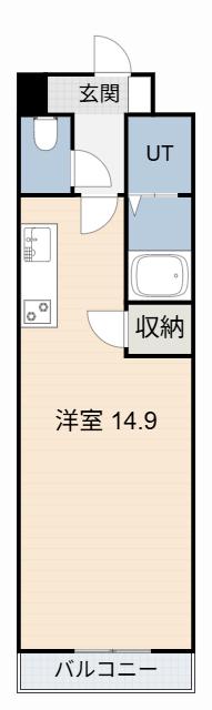 サン オレンジ ヒルズ(ワンルーム/2階)の間取り写真