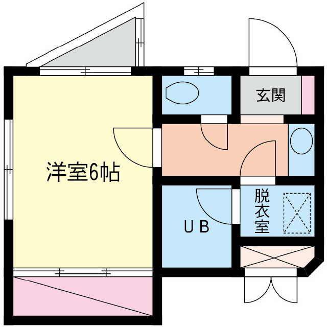 STハイム(1K/2階)の間取り写真