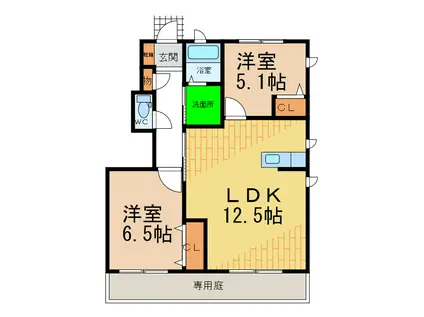 シャーメゾンボヌールC・D(2LDK/1階)の間取り写真