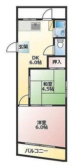 山田ビル(2DK/2階)の間取り写真