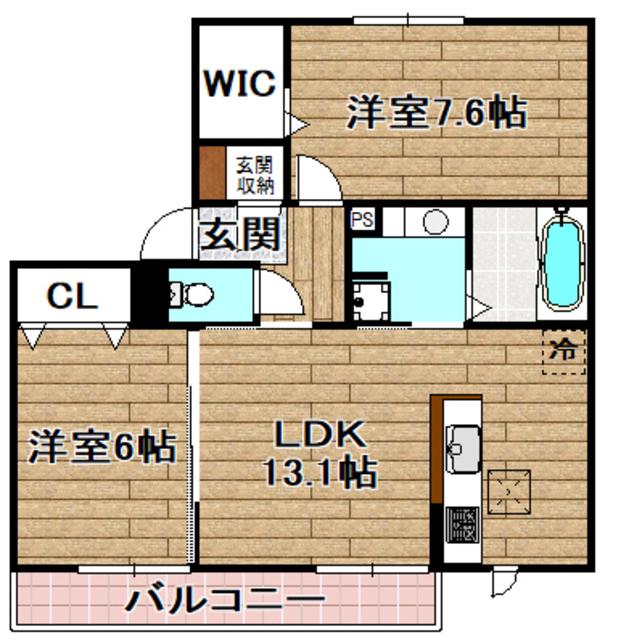VERDIR(2LDK/2階)の間取り写真
