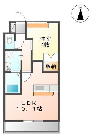 ヴェルジェ(1LDK/2階)の間取り写真